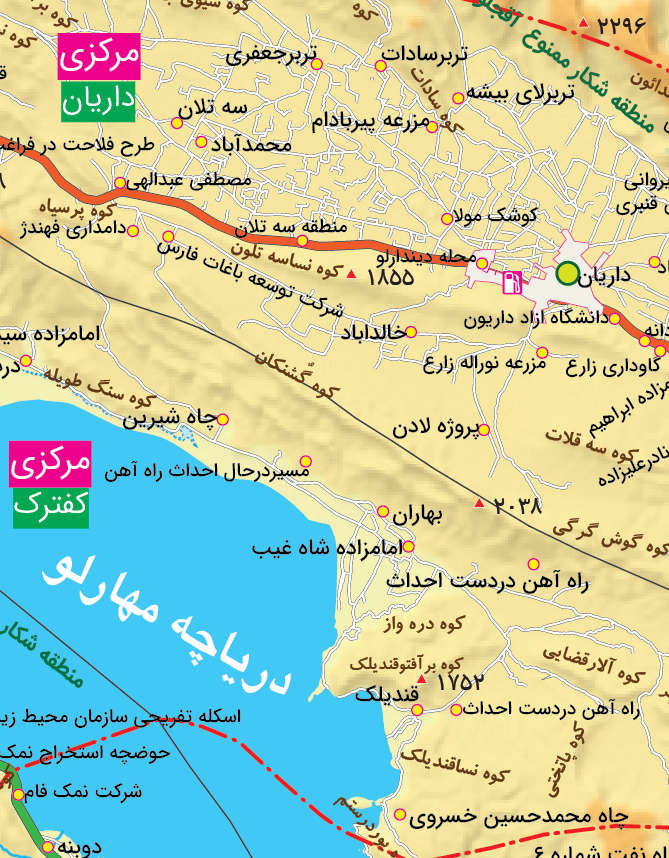 نقشه با جزییات استان فارس