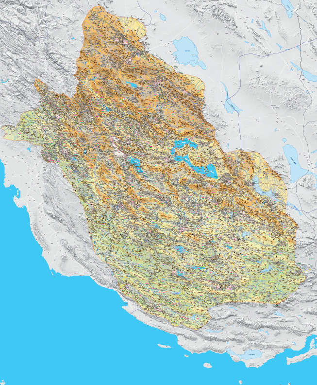 نقشه کامل استان فارس مقیاس 250000