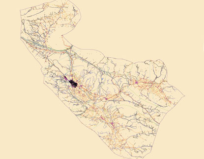 نقشه پایه شهرستان فسا